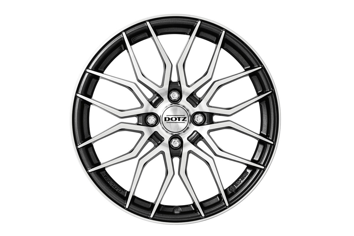 Jante DOTZ LimeRock Dark | 17x7" 4x108 ET47.5 | Gris Aluminium/Face Poli