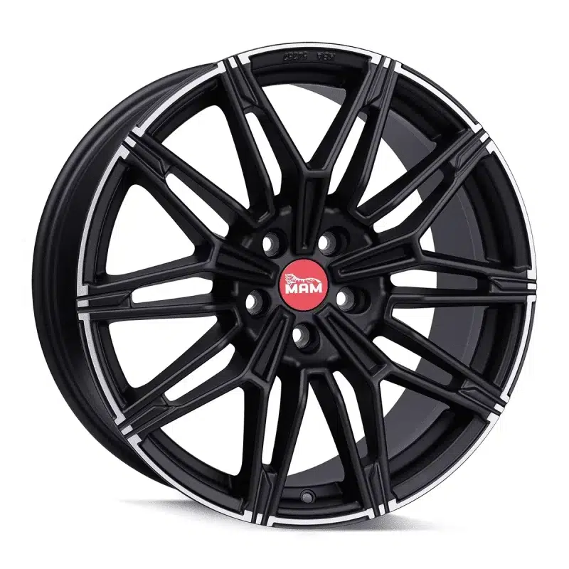 Jante MAM B3N 19x8.5" 5x120 ET35 72.6 Noir Mat / Rebord poli