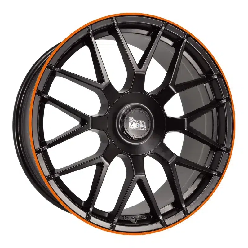 Jante MAM GT1 19x9.5" 5x112 ET42 66.6 Noir Mat / Liseré Orange
