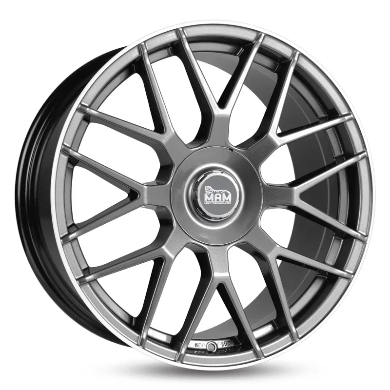 Jante MAM GT1 20x8.5" 5x112 ET30 66.6 Gris Anthracite / Rebord poli
