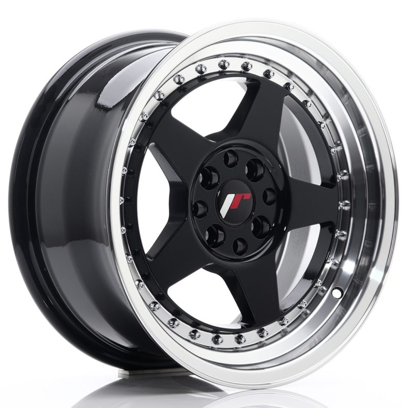 Jante Japan Racing JR-6 16x8" 4x100/114.3 ET30 | Noir / Brillant