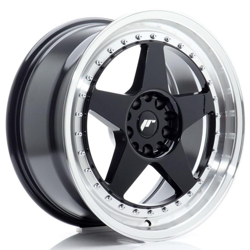 Jante Japan Racing JR-6 18x8.5" 5x114.3/120 ET22 | Noir Brillant | Rebord Poli