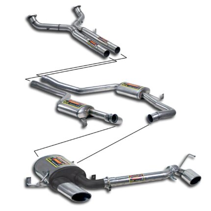 Supersprint Ligne 100% inox echappement sorties droite - gauche pour Porsche 928 gts (5.4l v8 - 350 hp) '92 -> '95 chez RD Shop