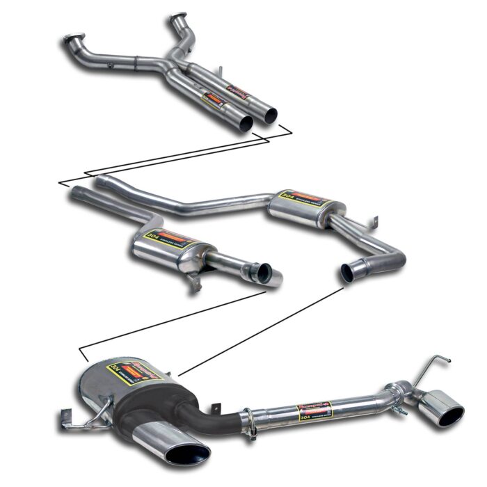 Supersprint Ligne 100% inox echappement sorties droite - gauche pour Porsche 928 gts (5.4l v8 - 350 hp) '92 -> '95 chez RD Shop