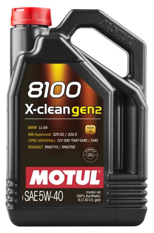 5L Huile Motul 5W40 8100 X-Clean Gen2 (BMW