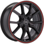 Look sportif noir demi mat 4 jantes 17 pouces Racing Line pour Renault et Honda – Image 4