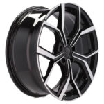 Jantes 17 pouces Racing Line MB poli noir pour VW Golf Passat avec montage précis – Image 4